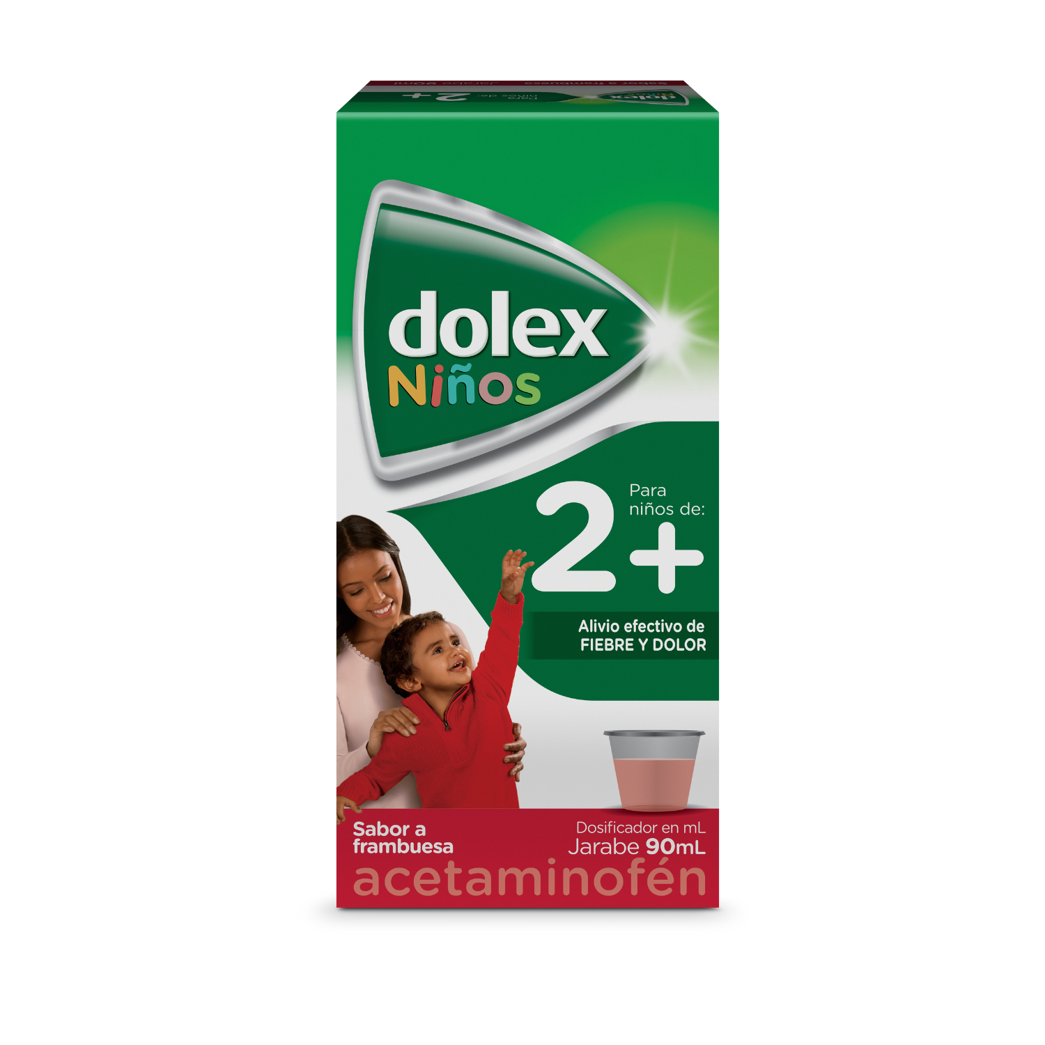 7707172685778 Dolex Niños Acetaminofen Alivio de la fiebre y el dolor Jarabe 2+ 90 ml - Image 1