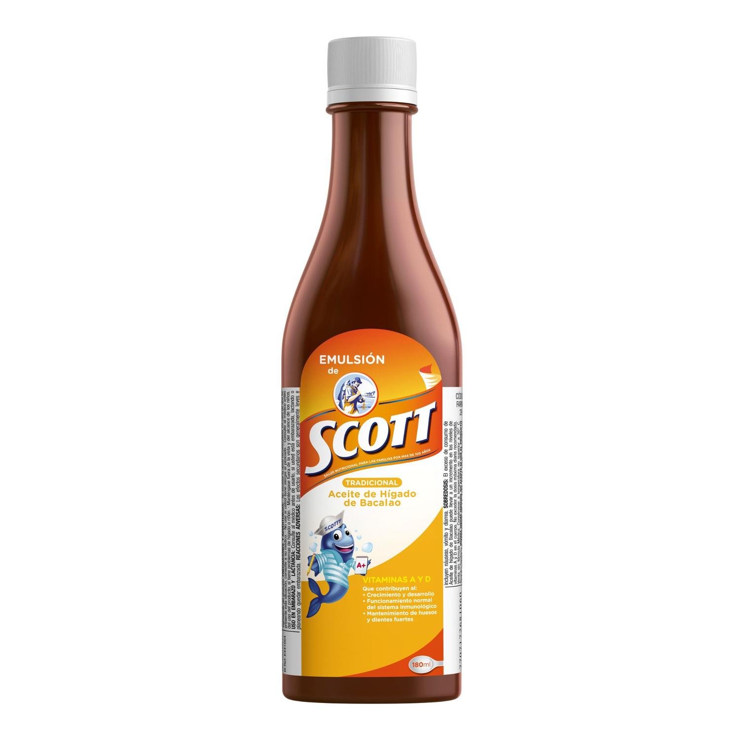 68775312 Emulsion de Scott Tradicional Vitaminas A y D 180ml - Image 1